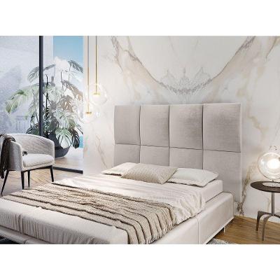 Painel Estofado Casal San Miguel 8 Módulos Moderna Mobilia Veludo Creme