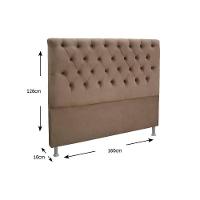 Cabeceira Cama Box Estofada Queen Queen Embaixatriz Plus Suede Cinza - Simbal - 2