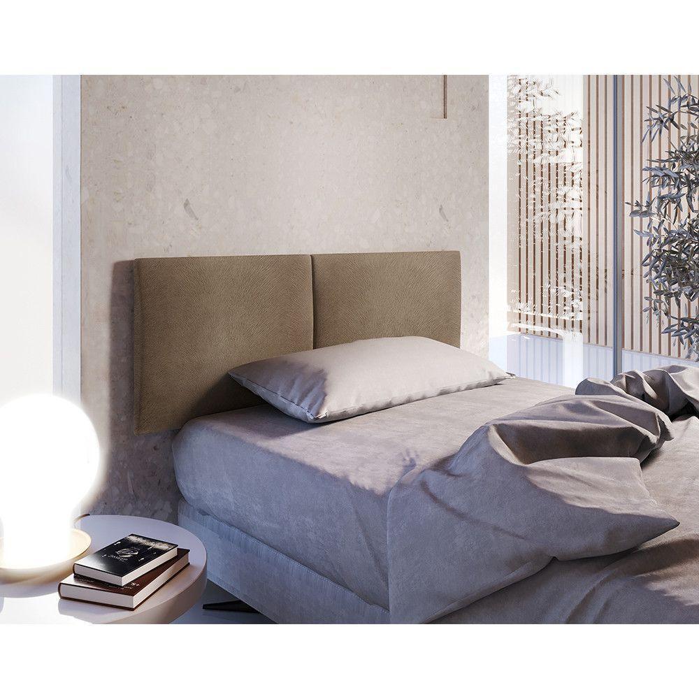 Painel Estofado Solteiro San Miguel 2 Módulos Animalle Choc. - 1