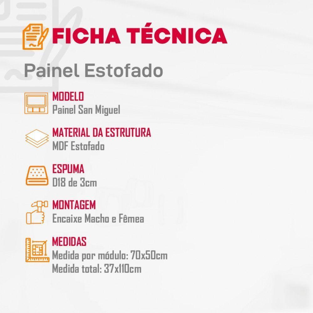 Painel Estofado Solteiro San Miguel 2 Módulos Animalle Choc. - 3