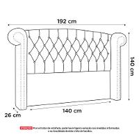 Cabeceira Cama Box Casal Adelle 140Cm Com Frame Suede Bege - 5