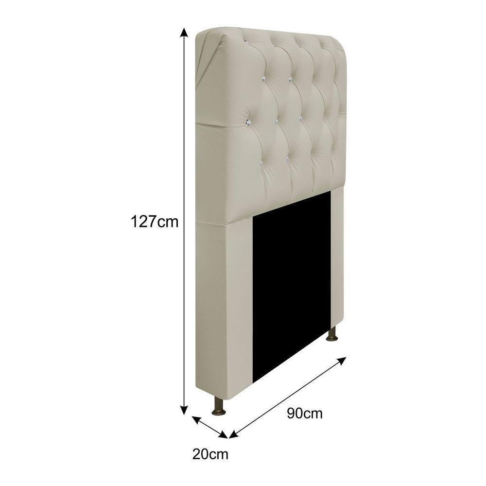 Cabeceira Solteiro 90 Cm Para Cama Box Corano Bege - 2