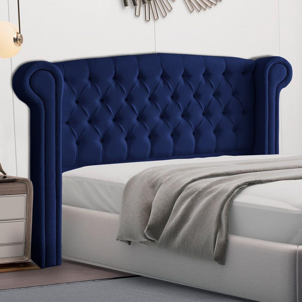 Cabeceira King Size Adelle 195Cm C/ Frame Azul Escuro - 6