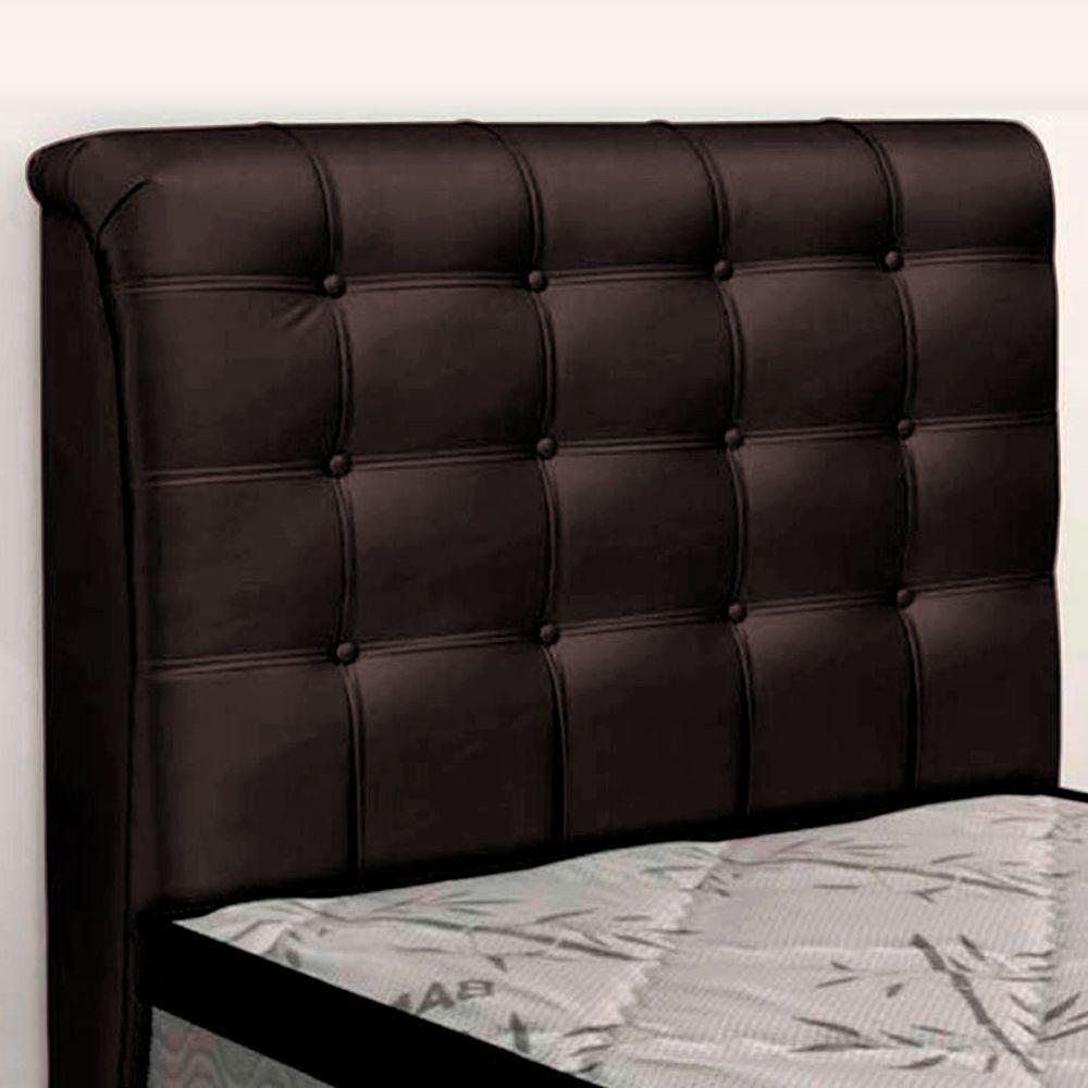 Cabeceira Cama Box Solteiro Ciara 90cm Botonê Com Frame Sintético Marrom - Abmaza - 5