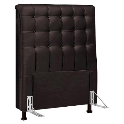Cabeceira Cama Box Solteiro Ciara 90cm Botonê Com Frame Sintético Marrom - Abmaza