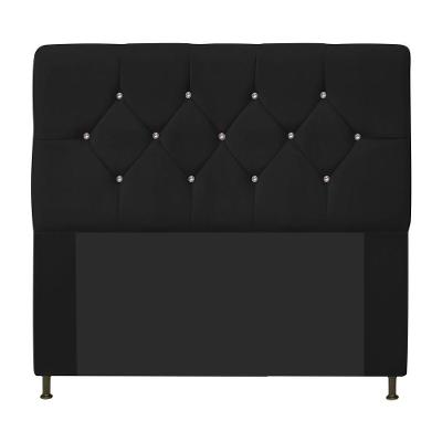 Cabeceira Casal C/ Strass 140 Cm Para Cama Box Corano Preto
