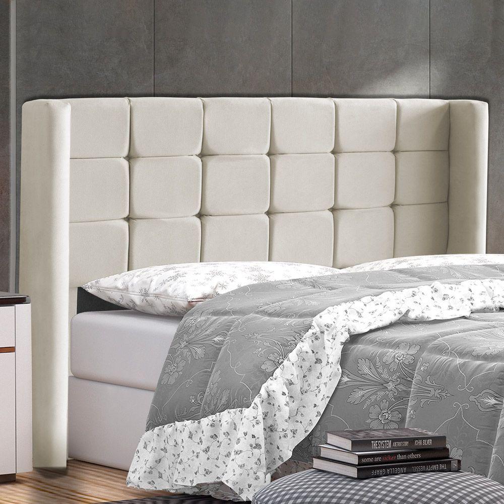 Cabeceira Cama Box Casal Gioconda 140Cm Com Frame Linho Bege - 7