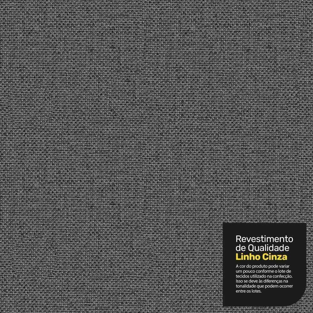 Cabeceira Cama Box Casal Queen Size Lylla 160cm Capitonê Com Frame Linho Cinza - Abmaza - 6