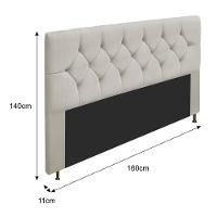 Cabeceira Queen C/ Strass 160 Cm Para Cama Box Corano Bege - 2