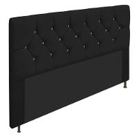 Cabeceira Queen C/ Strass 160 Cm Para Cama Box Corano Preto - 1