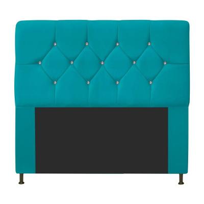 Cabeceira Casal 140 Cm Para Cama Box Suede Azul Turquesa