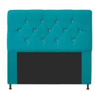 Cabeceira Casal 140 Cm Para Cama Box Suede Azul Turquesa - 1