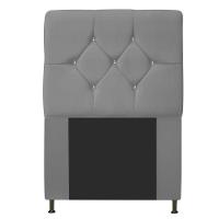 Cabeceira Solteiro C/ Strass 90 Cm Para Cama Box Suede Cinza - 3