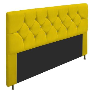 Cabeceira Queen 160 Cm Cama Box Suede Amarelo