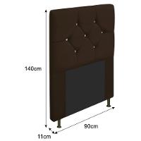 Cabeceira Solteiro 90 Cm Para Cama Box Corano Marrom - 2