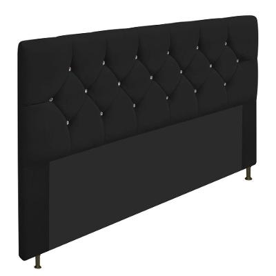 Cabeceira King C/ Strass 195 Cm Para Cama Box Corano Preto