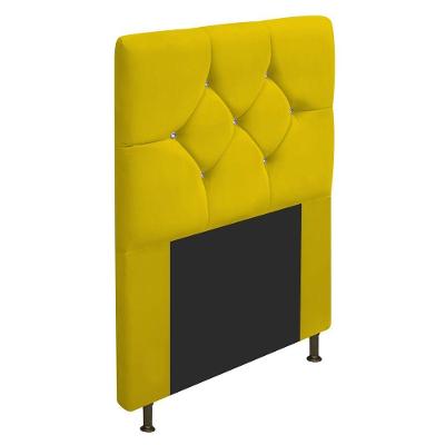 Cabeceira Solteiro 90 Cm Para Cama Box Suede Amarelo