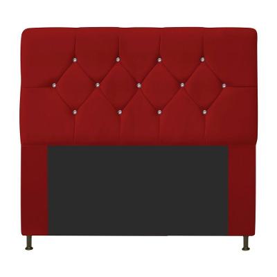 Cabeceira Casal 140 Cm Para Cama Box Suede Vermelho