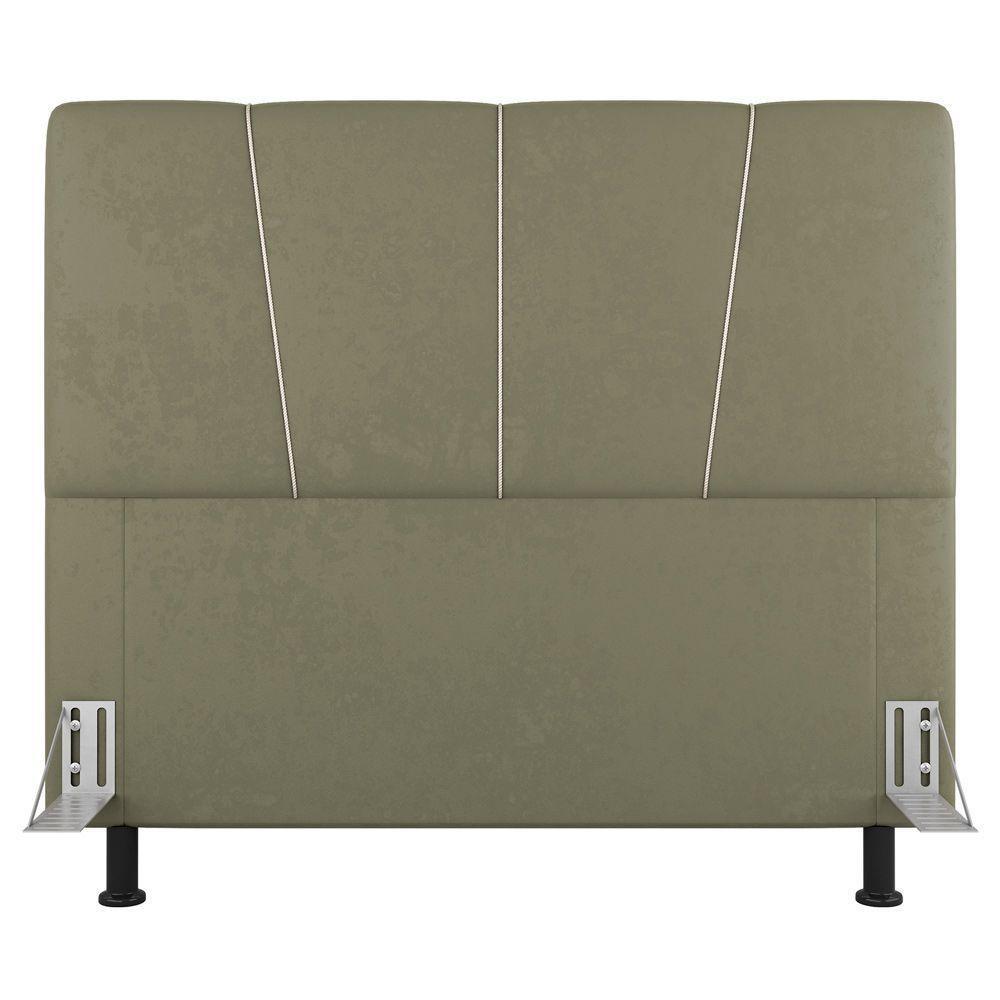 Cabeceira Cama Box Solteiro Amber 90cm Estofada Sintético Bege - Abmaza - 6