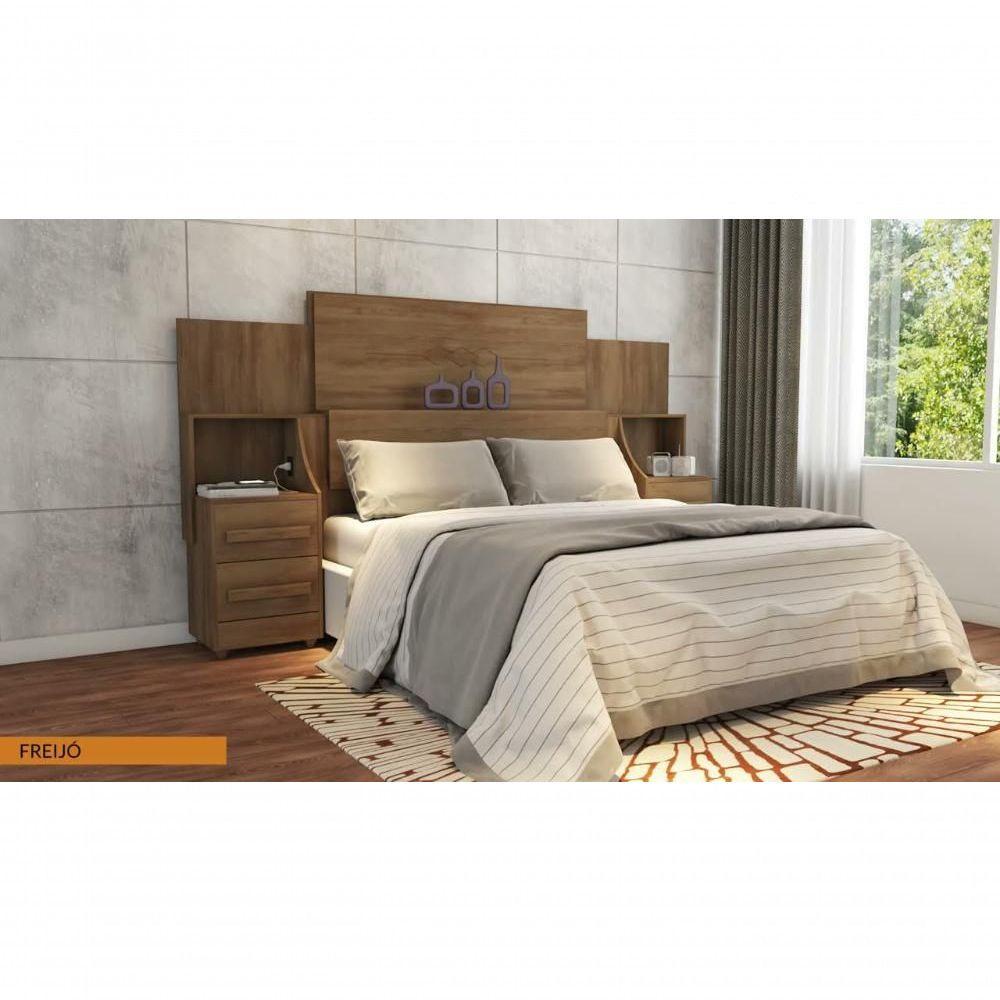 Cabeceira P/Cama De Mdf Rv Móveis Síria C/Mesa Lateral Noce - 2