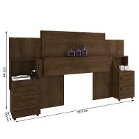 Cabeceira P/Cama De Mdf Rv Móveis Síria C/Mesa Lateral Noce - 3