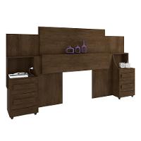 Cabeceira P/Cama De Mdf Rv Móveis Síria C/Mesa Lateral Noce - 5