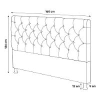 Cabeceira Cama Box Casal Queen Size Lylla 160cm Capitonê Com Frame Veludo Rosê - Abmaza