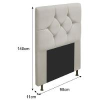 Cabeceira Solteiro C/ Strass 90 Cm Para Cama Box Corano Bege - 2