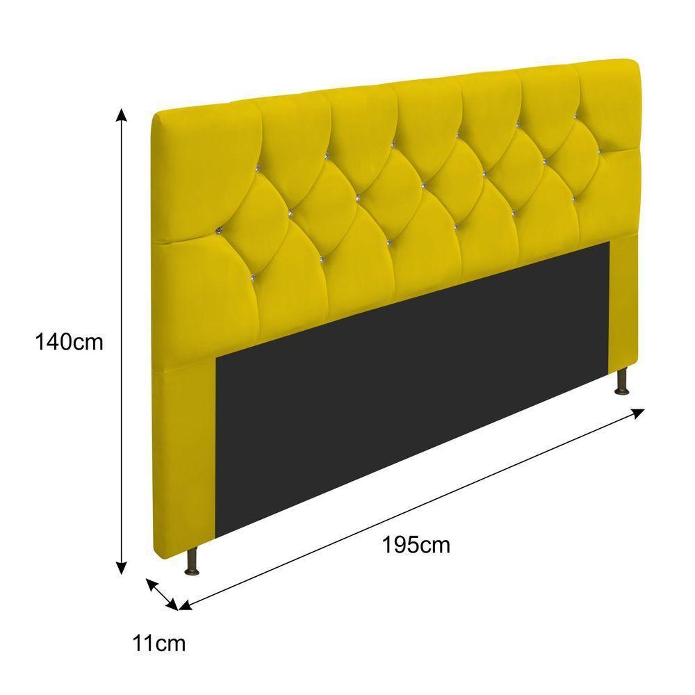 Cabeceira King 195 Cm Cama Box King Suede Amarelo - 2