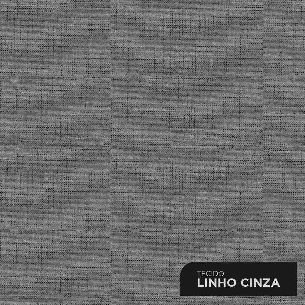 Cabeceira Cama Box Solteiro Amber 90cm Estofada Linho Cinza - Abmaza - 6