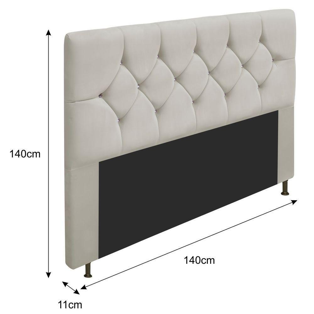 Cabeceira Casal 140 Cm Cama Box Corano Bege - 2