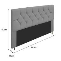 Cabeceira King 195 Cm Cama Box King Suede Cinza - 2