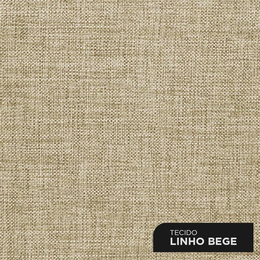 Cabeceira Cama Box Solteiro Amber 90cm Estofada Linho Bege - Abmaza - 6