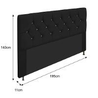 Cabeceira King 195 Cm Cama Box King Suede Preto - 2