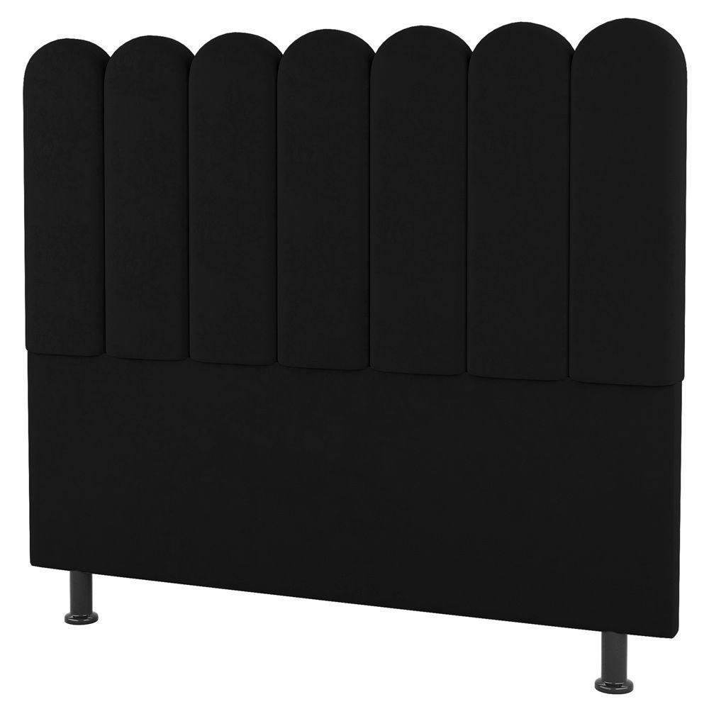 Cabeceira Cama Box Casal Queen Size Lana 160cm Suede Preto - Abmaza - 2
