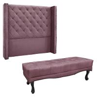 Kit Cabeceira E Calçadeira Solteiro 0,90M Uva - 1