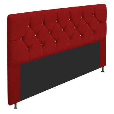 Cabeceira Queen 160 Cm Para Cama Box Suede Vermelho