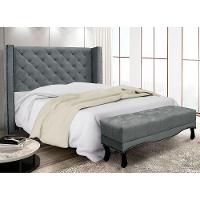 Kit Cabeceira E Calçadeira Queen 1,60M Cinza Grafite - 15