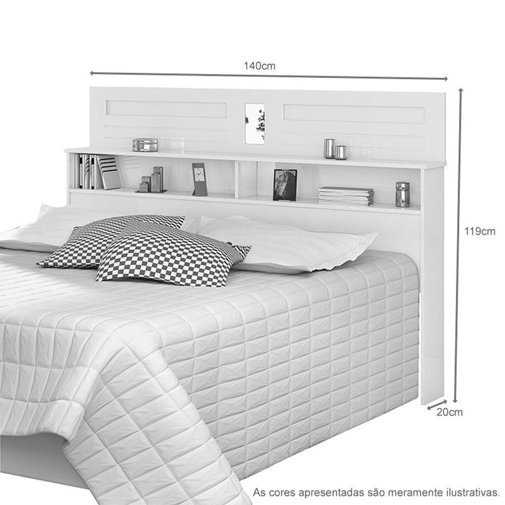 Cabeceira Casal Florença 1,40 Branco - Vitamov - 2