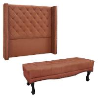 Kit Cabeceira E Calçadeira Queen 1,60M Cobre - 1