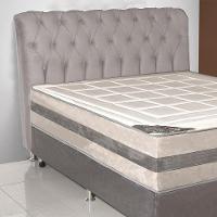 Cabeceira P/Cama Box Queen B/Pastor Estofada Veludo Creme - 4