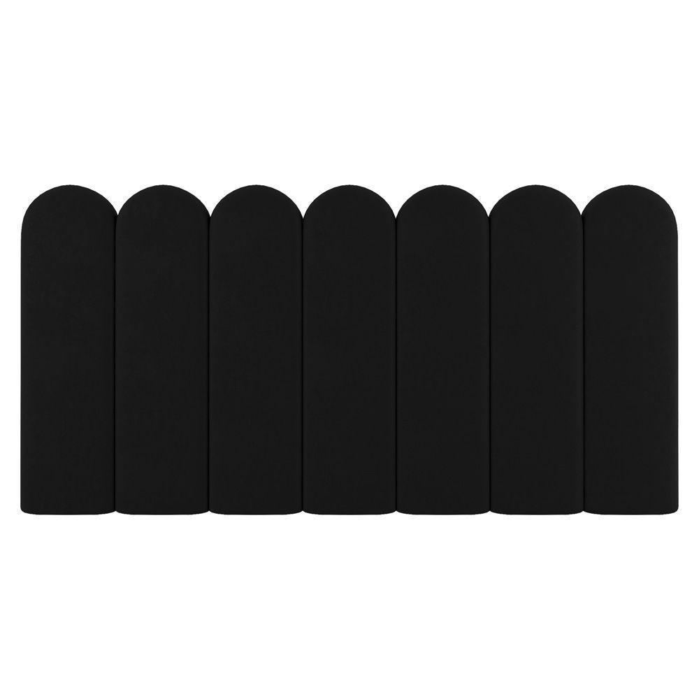 Painel Cabeceira Cama Box Solteiro Lana 90cm Sintético Preto - Abmaza - 1