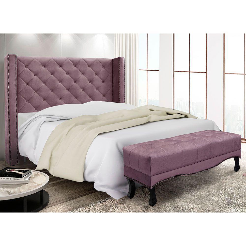 Kit Cabeceira E Calçadeira Queen 1,60M Uva - 8