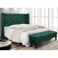 Kit Cabeceira E Calçadeira Queen 1,60M Verde Floresta - 8