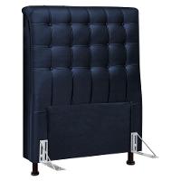 Cabeceira Cama Box Solteiro Ciara 90cm Botonê Com Frame Suede Azul Marinho - Abmaza - 1