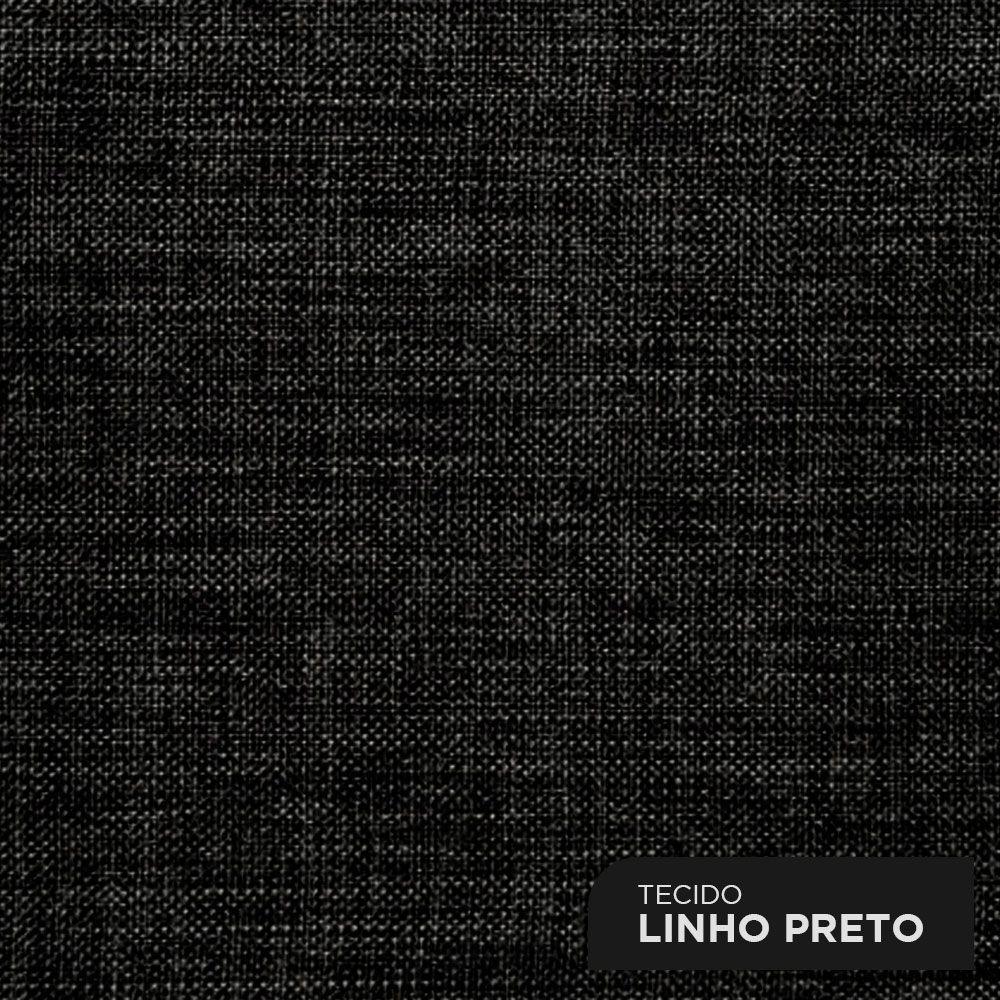 Painel Cabeceira Cama Box Solteiro Lana 90cm Linho Preto - Abmaza - 8