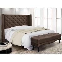 Kit Cabeceira E Calçadeira Queen 1,60M Marrom - 8