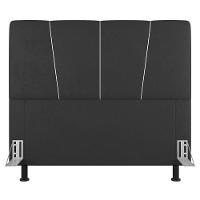 Cabeceira Cama Box Casal Queen Size Amber 160cm Estofada Suede Cinza Escuro - Abmaza - 1