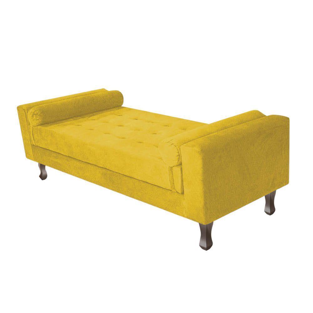 Kit Cabeceira e Recamier 195 Cm King Size Suede Amarelo - 3