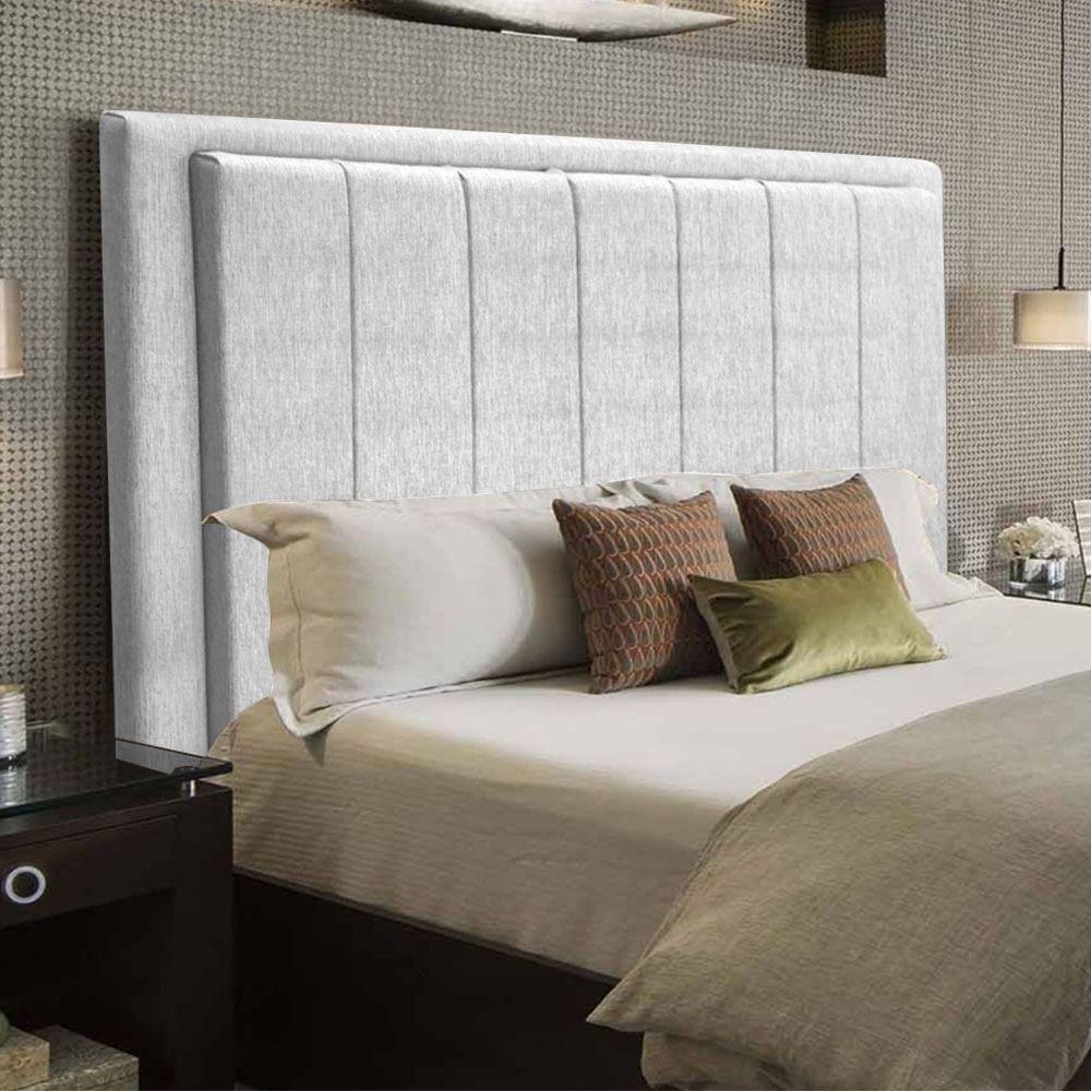 Cabeceira Opala Cama Box King 193Cm Linho Cinza Claro - 1